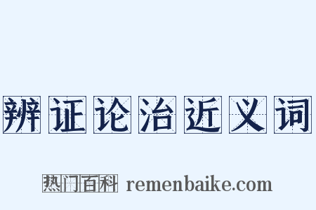 辨证论治近义词是什么意思的图片